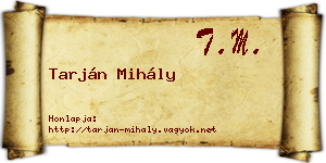 Tarján Mihály névjegykártya